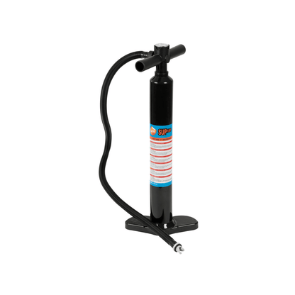 Pompa SUP manuale nera con tubo flessibile e base d'appoggio per gonfiare Stand Up Paddle