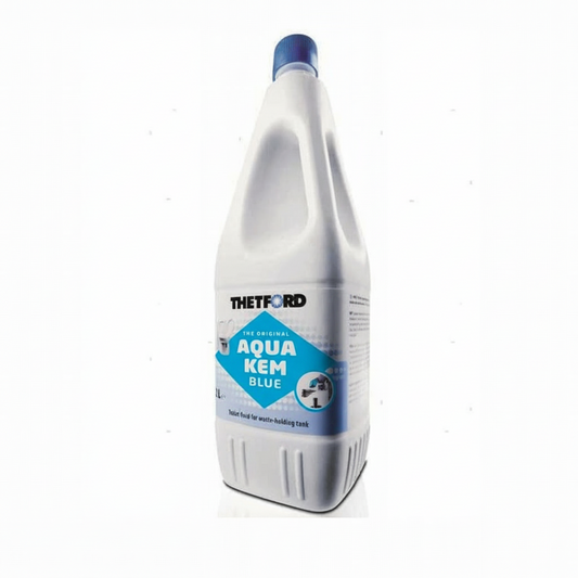 Flacone bianco 2L liquido Thetford Aqua Kem Blue per serbatoi scarico WC, tappo blu