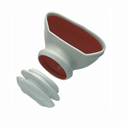 Manica a vento high profile Ø 70 mm in plastica bianca con interno rosso e tappo rimovibile