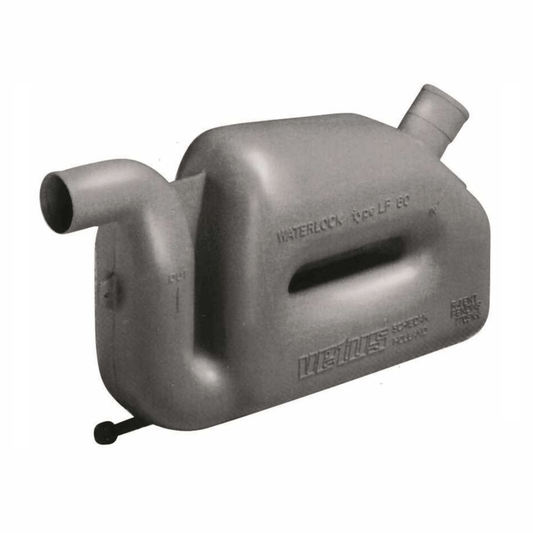 Marmita silenziatore Vetus Waterlock LF 60 grigia in plastica con due raccordi Ø 60mm e maniglia