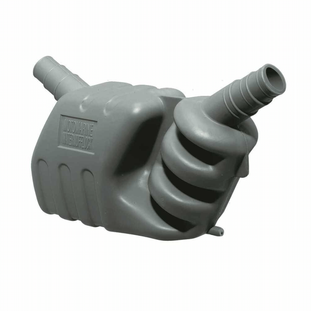 Marmita watermufflock Motomarine grigia in plastica con 3 attacchi tubo 40/45/50mm