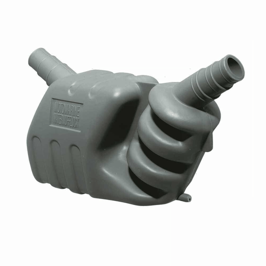 Marmita watermufflock Motomarine grigia in plastica con 3 attacchi tubo 40/45/50mm