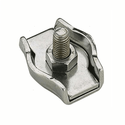 Morsetto piatto in acciaio inox Ø 4 mm con bullone centrale, per cavi e cime nautiche