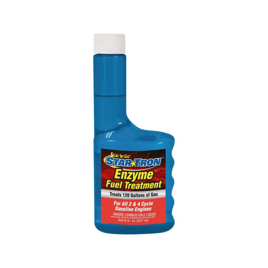 Flacone blu additivo benzina Star Tron Enzyme Fuel Treatment 237ml per motori 2 e 4 tempi