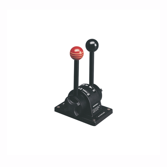 Bileva comando doppia leva B102 nera con pomello rosso e nero, base in metallo Ultraflex
