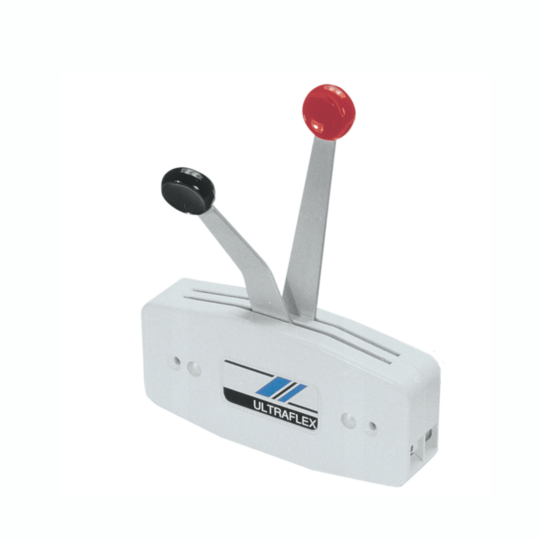 Bileva comando doppia leva B47 grigia con pomello nero e rosso Ultraflex