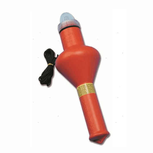 Boetta luminosa SOLAS/MED Vega arancione con luce stroboscopica e cordino di sicurezza nero