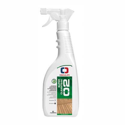 Spray detergente Osculati 02 Supercleanteak 750ml flacone bianco con grilletto per superfici teak