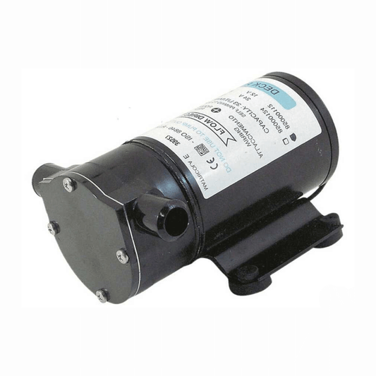 Pompa autoadescante Ocean Deck 12V corpo nero in termopolimero con staffa di fissaggio