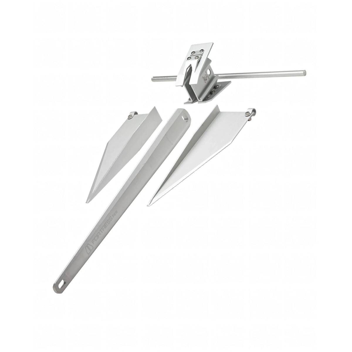 Ancora Fortress smontata nei suoi elementi in alluminio