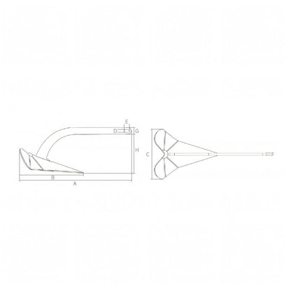 Ancora DC Plastimo, disegno tecnico con quote