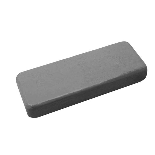 Anodo a piastra rettangolare grigio in zinco 130x50x18 mm senza fori per flap