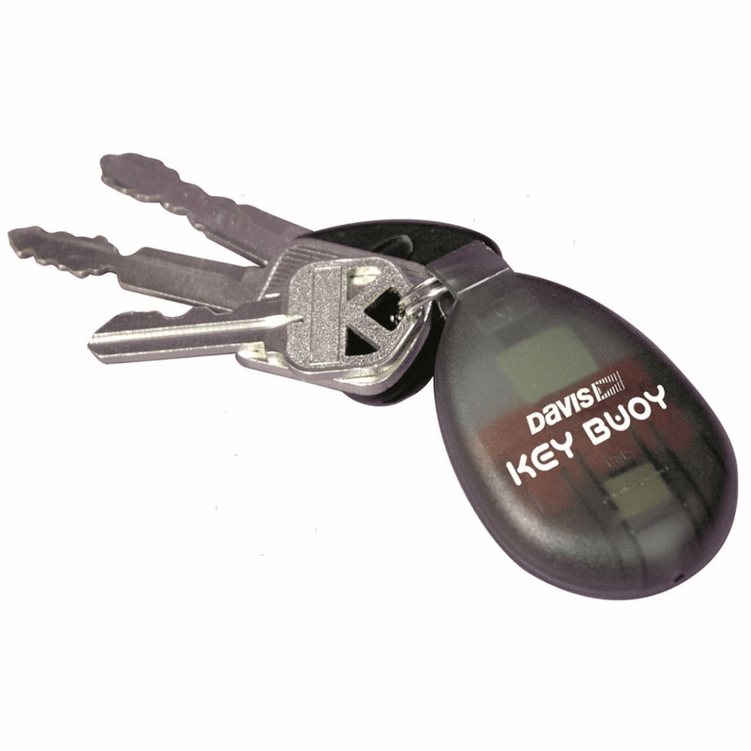 Portachiavi galleggiante Davis Key Buoy nero a forma ovale con 3 chiavi in metallo
