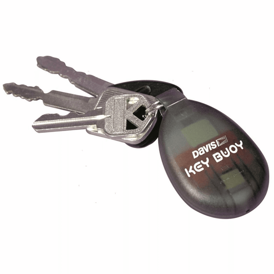 Portachiavi galleggiante Davis Key Buoy nero a forma ovale con 3 chiavi in metallo