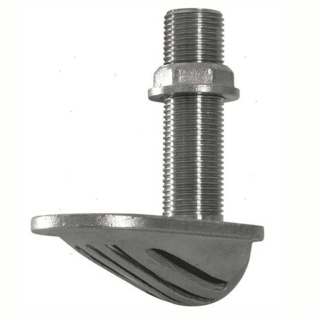 Presa a mare in acciaio inox 3/8" con griglia curva e filettatura doppia, colore silver
