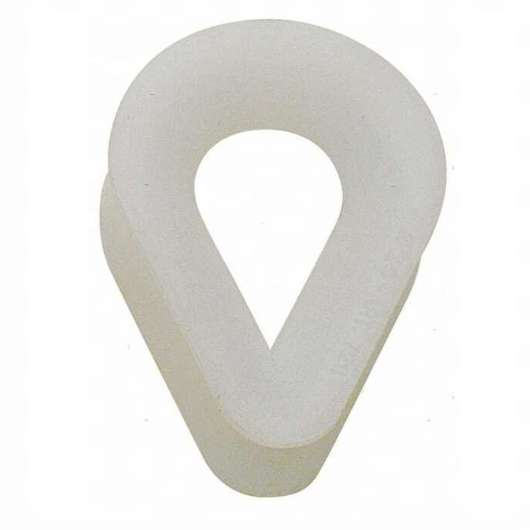 Redance in nylon bianco, forma a goccia con scanalatura a V, colore bianco traslucido