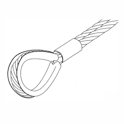 Redance in nylon bianco con occhiello a goccia e terminale pressato su cavo in acciaio intrecciato