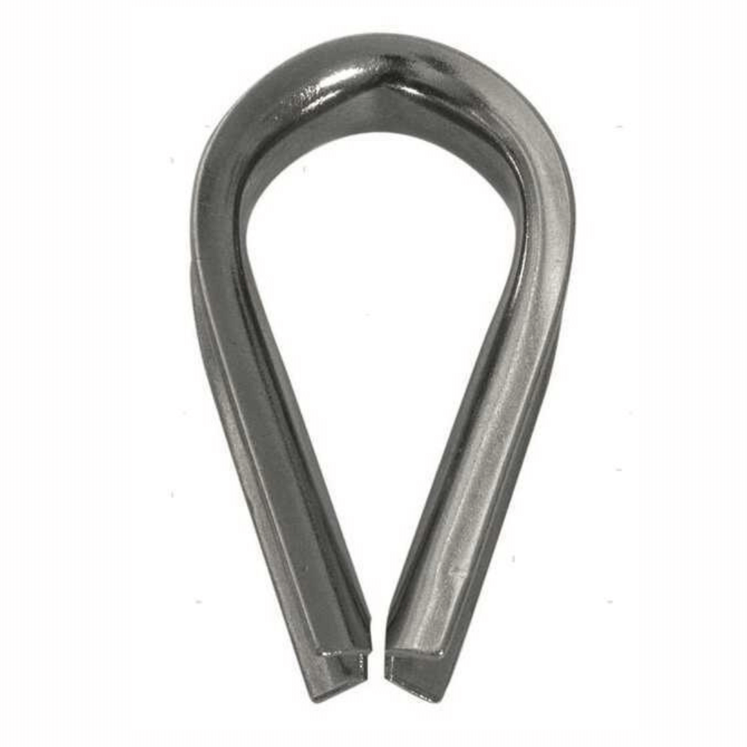 Redance in acciaio inox AISI 316 lucido, forma a goccia con scanalatura per cavo, apertura inferiore