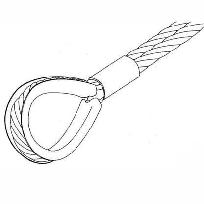 Redance in acciaio inox AISI 316 con terminale a occhio su cavo intrecciato, vista dettaglio