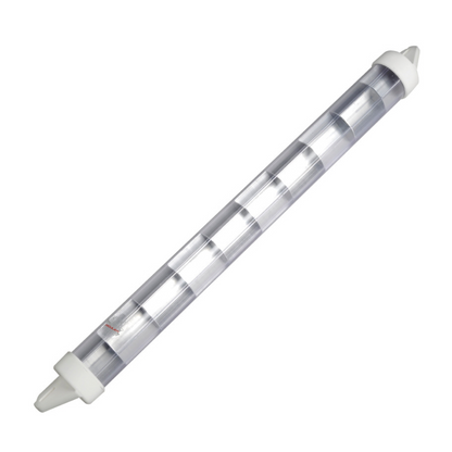 Riflettore radar Supercompact trasparente cilindrico con terminali bianchi conici, abbattibile per sartia