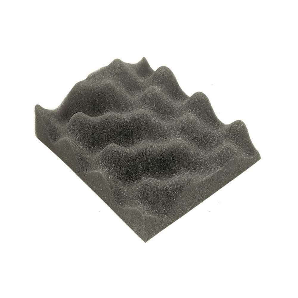 Pannello fonoassorbente a onde grigio in schiuma acustica 30mm, profilo ondulato, forma quadrata