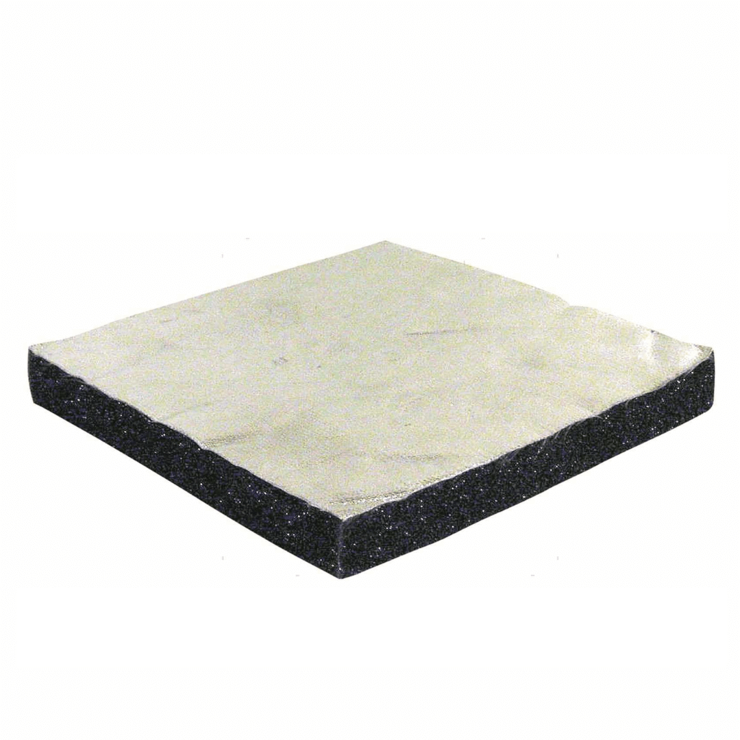 Pannello isolante fono-termico nero con superficie argentata adesiva, 100x150 cm spessore 16mm