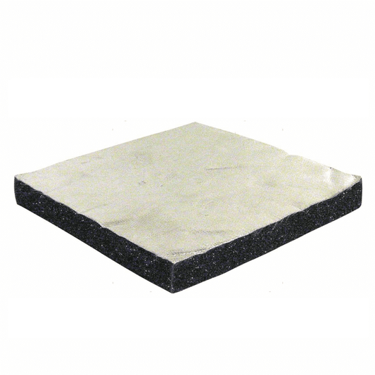 Pannello isolante fono-termico nero con superficie argentata adesiva, 100x150 cm spessore 16mm
