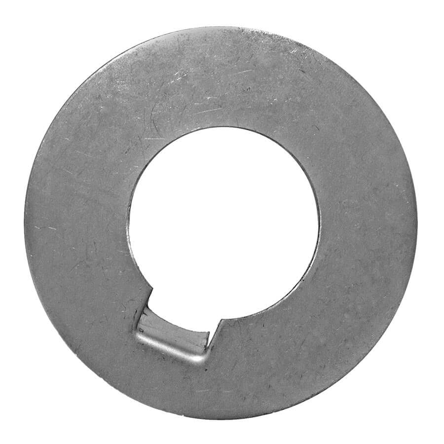 Rondella di sicurezza inox per ogiva radice asse Ø 30 mm, forma circolare con linguetta di bloccaggio