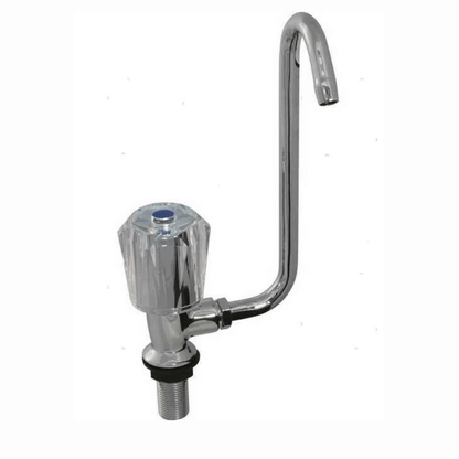 Rubinetto classic DX cromato con canna abbattibile a collo d'oca e manopola trasparente