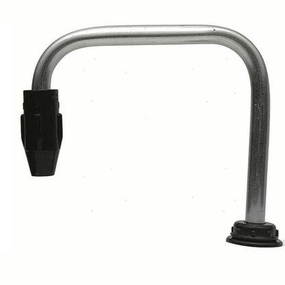Rubinetto uno built-in in acciaio inox a forma di U con base e bocchello in plastica nera