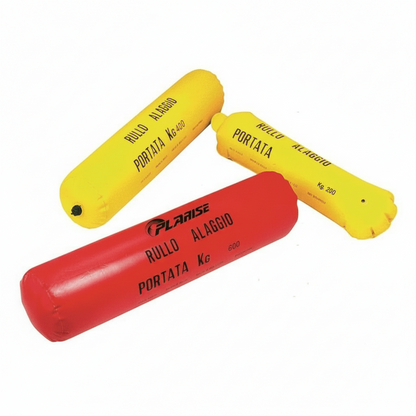 Rulli alaggio gonfiabili Plarise rosso e gialli portata 200, 400 e 600 kg in PVC