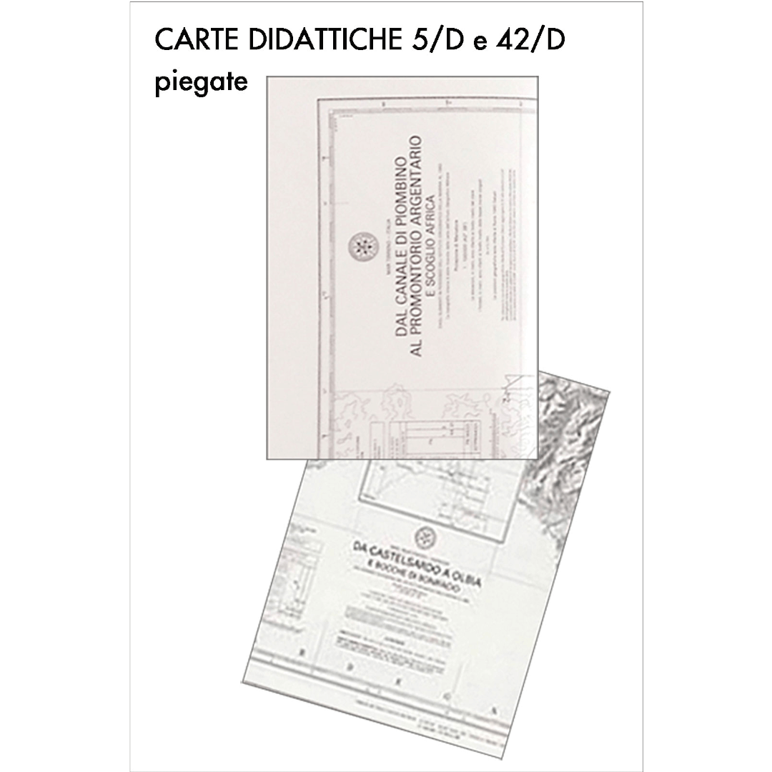 Carte didattiche nautiche 5/D e 42/D piegate, carte per carteggio in bianco e nero