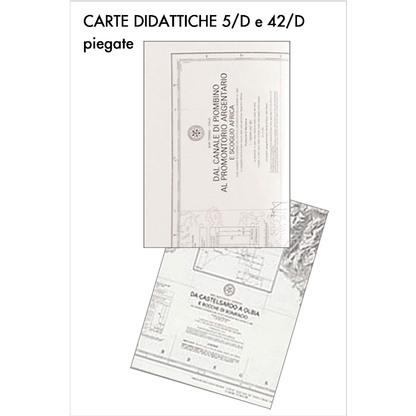 Carte didattiche nautiche 5/D e 42/D piegate, carte per carteggio in bianco e nero