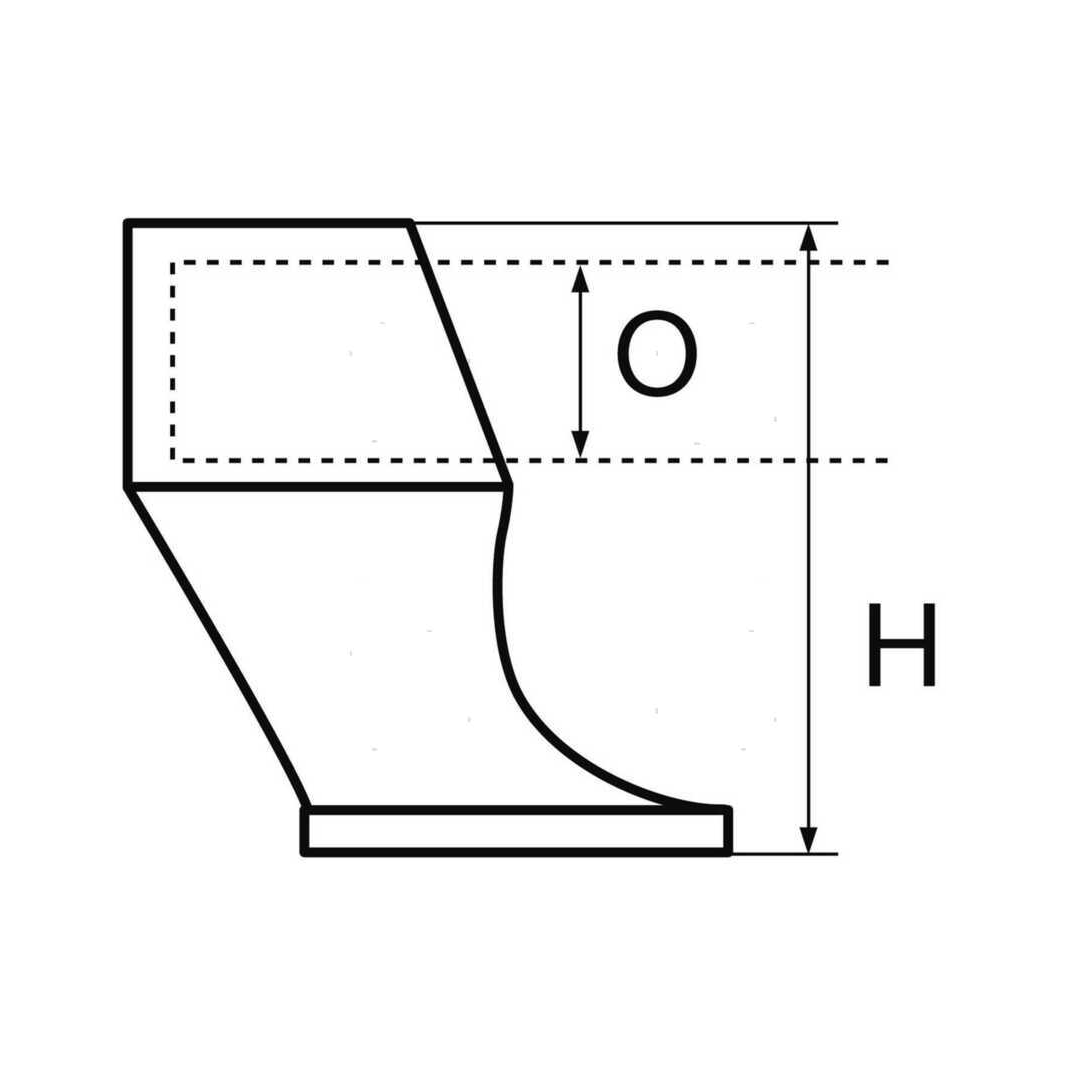 Scheda tecnica Supporto Passamano NEW LINE Acciaio Inox base rettangolare con quote H e O