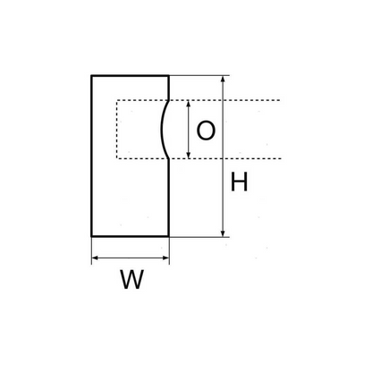 Scheda tecnica supporti passamano cilindrici in acciaio inox con dimensioni W, H e apertura O