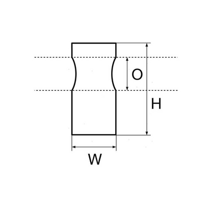 Scheda tecnica supporto passamano cilindrico inox con dimensioni W, H e O