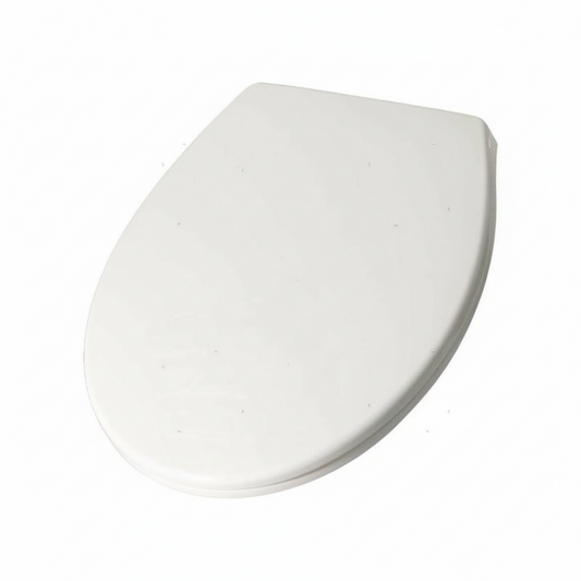 Seduta WC copriwater in ABS bianco forma ovale, ricambio toilette manuale RM69 Classic