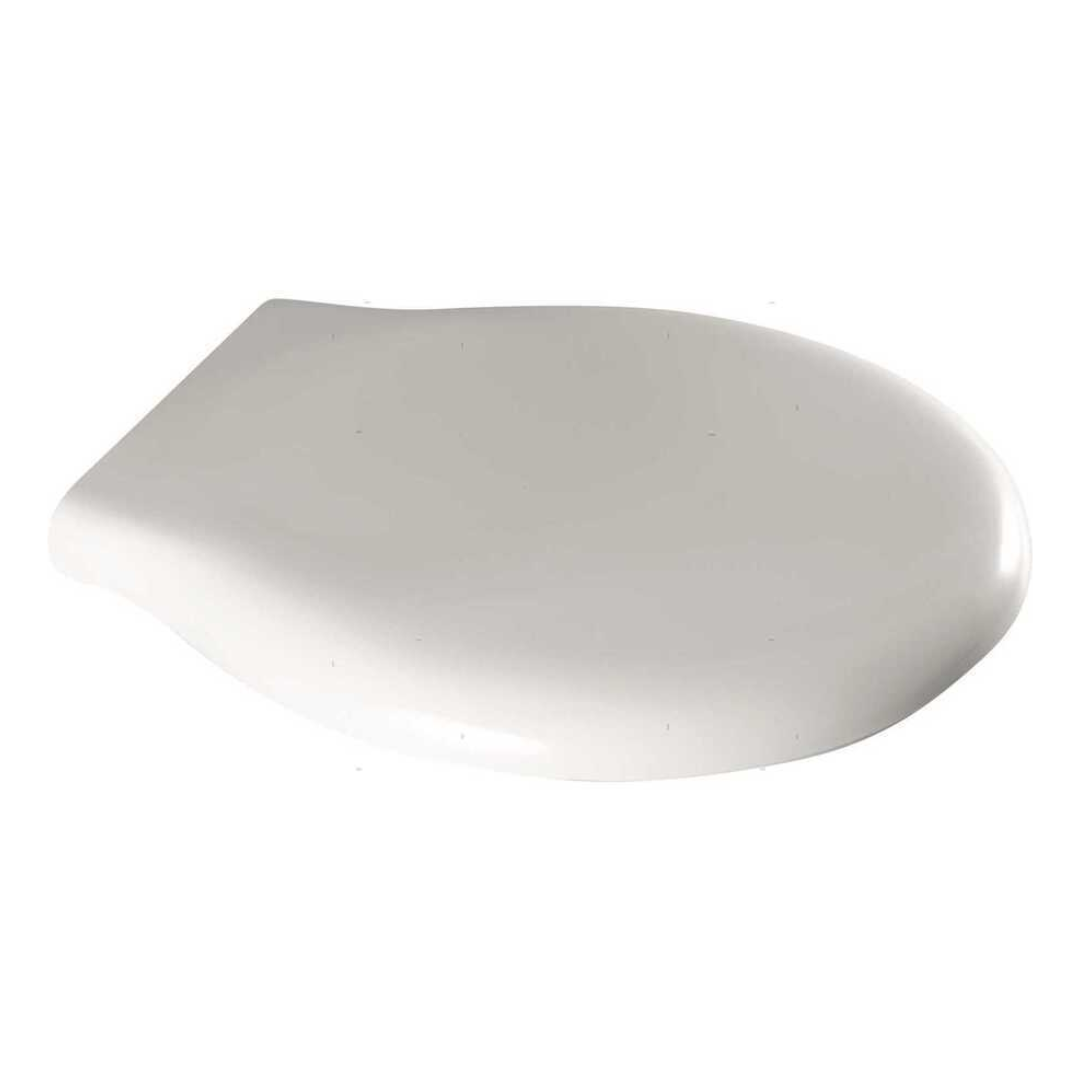 Coperchio WC di ricambio Marini bianco in plastica, forma ovale arrotondata, vista dall'alto