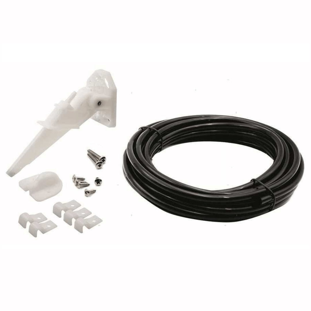 Kit sender velocità pitot bianco con tubo nero, staffa, clips e viti in acciaio inox