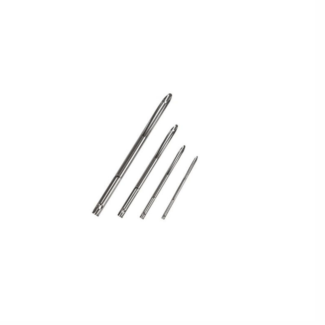 Set di 4 aghi per impiombature in acciaio inox di diverse dimensioni