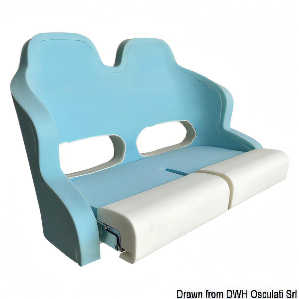 Doppio sedile anatomico imbottito con flip up H99 Osculati