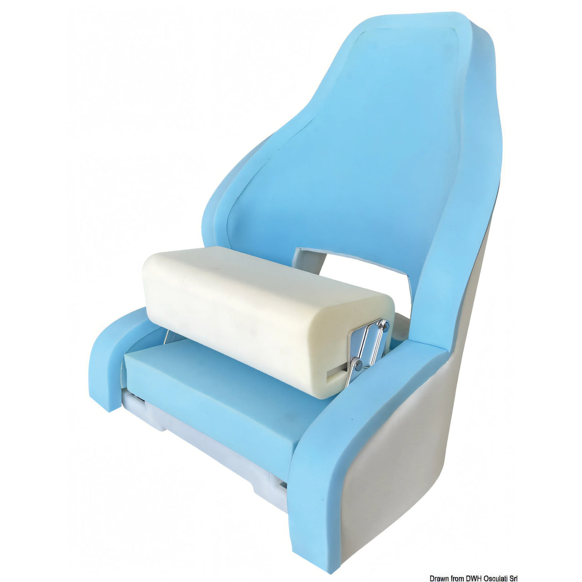 Sedile anatomico imbottito con flip up RM52 Osculati