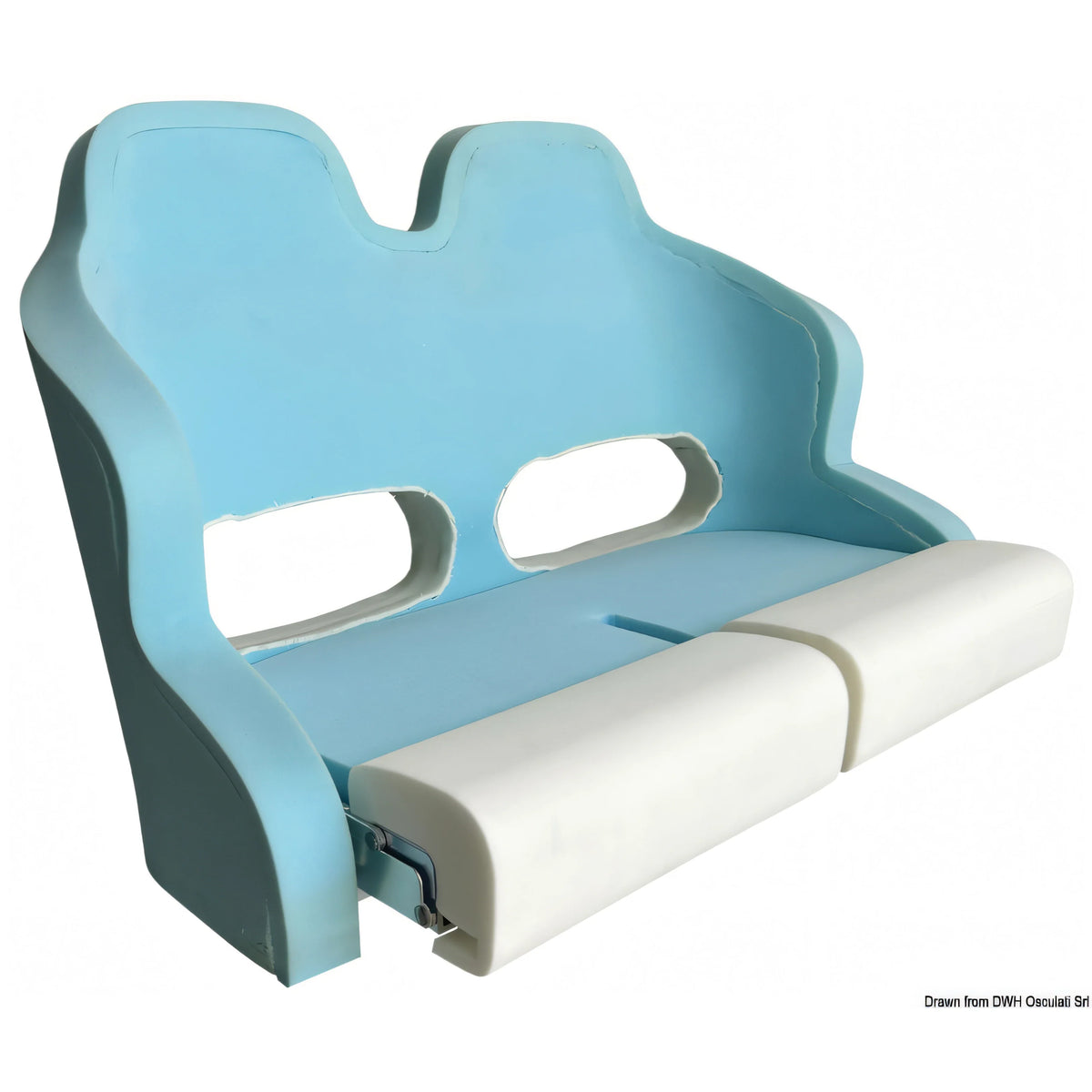 Doppio sedile anatomico imbottito con flip up H99 Osculati