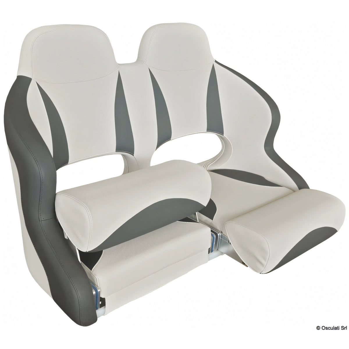 Doppio sedile anatomico imbottito con flip up H99 Osculati