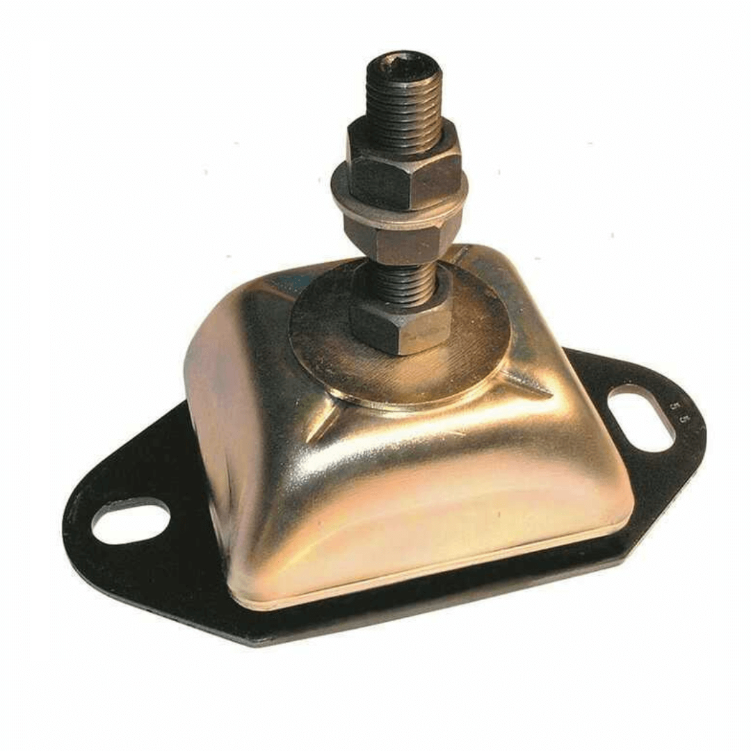 Supporto antivibrante M20 800 Kg in acciaio cromato con base nera e dado esagonale