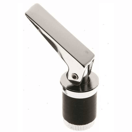 Tappo scarico a espansione Ø22mm ottone cromato con leva e base nera regolabile