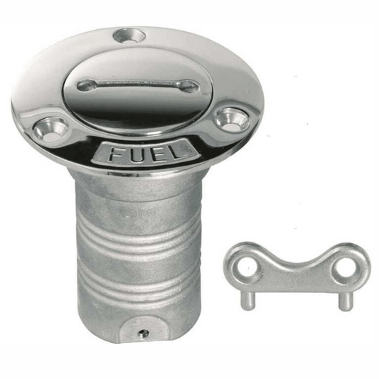 Tappo imbarco carburante in acciaio inox lucidato Ø 50mm con chiavetta di apertura inclusa