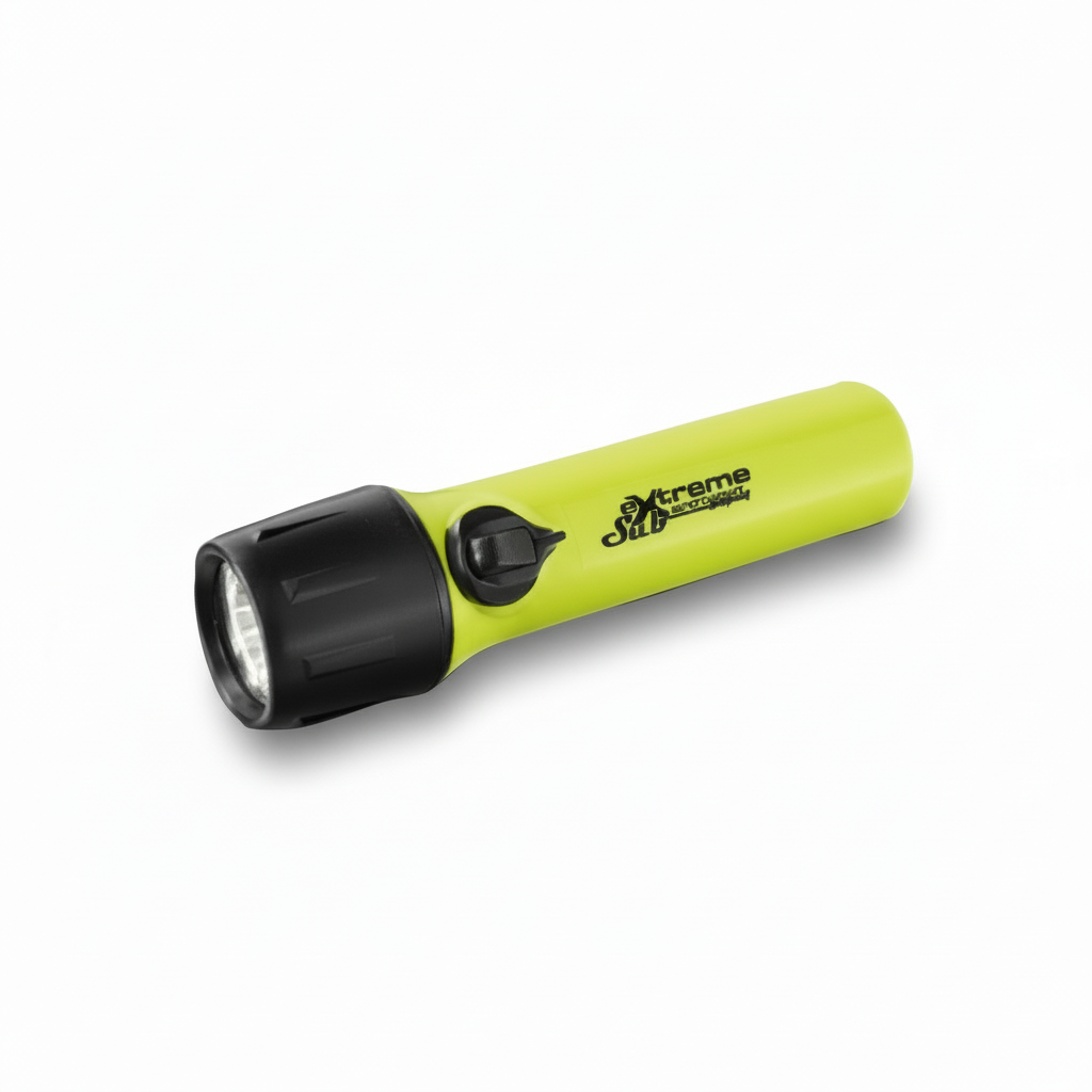Torcia subacquea a LED Sub-Extreme Compact (Cod. 12.170.04), impermeabile IPX8 fino a 30m, 240 Lumen, colore Giallo Fluo.