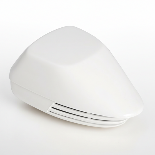 Tromba a membrana aerodinamica in ABS bianco forma ovoidale con griglia anteriore 12V