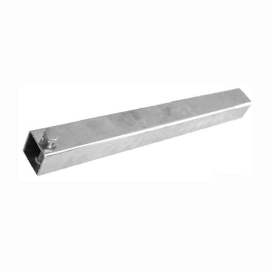 Tubo centrale per rulli 40x40mm H300mm in acciaio zincato argento con bullone